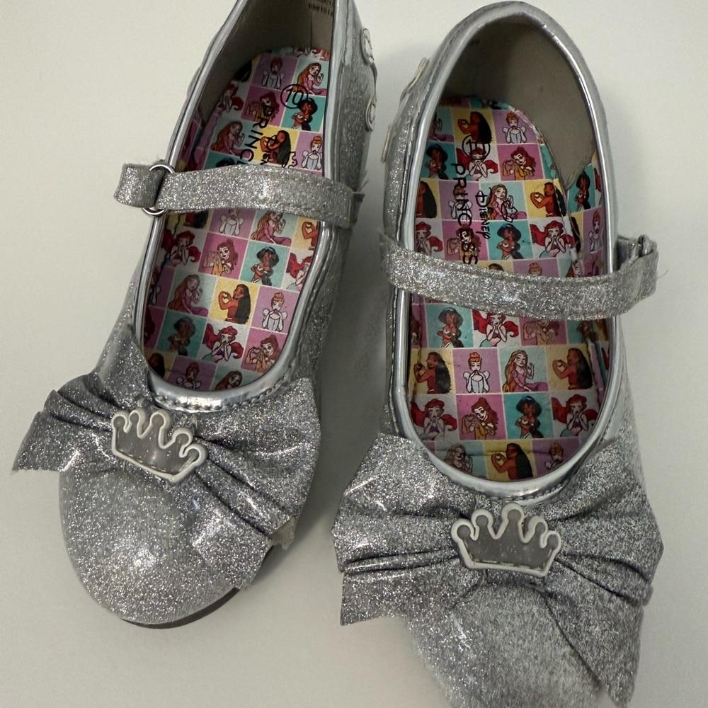 Silver Glitter Princess Toddler Shoes